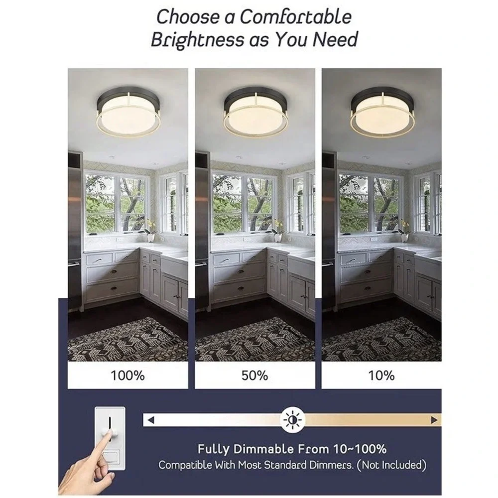 Caldion LED Modern Ceiling Light Fixture 12inch 24W 1100lumens Flush Mount Ceili